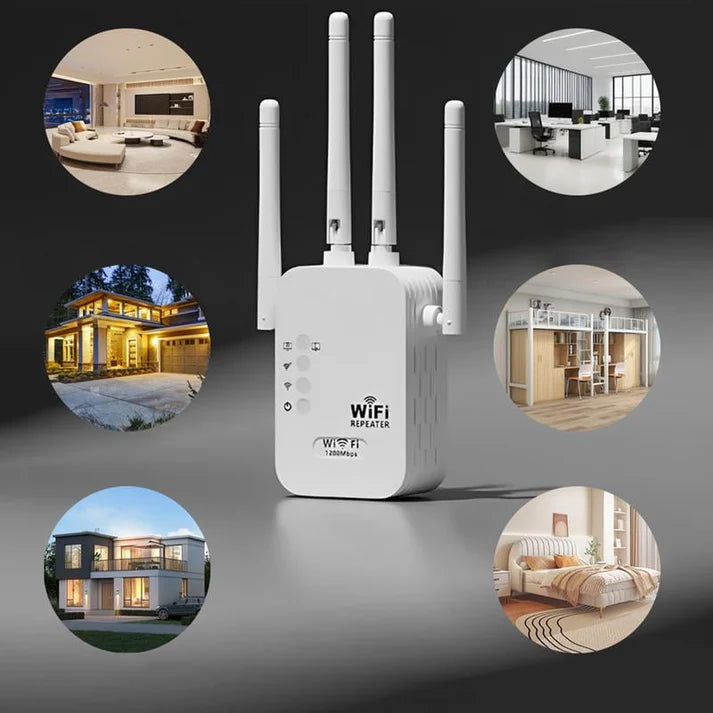 xtensor WiFi de doble banda de 1200 Mbps (5 GHz/2,4 GHz) que cubre 10 000 pies cuadrados y 50 dispositivos