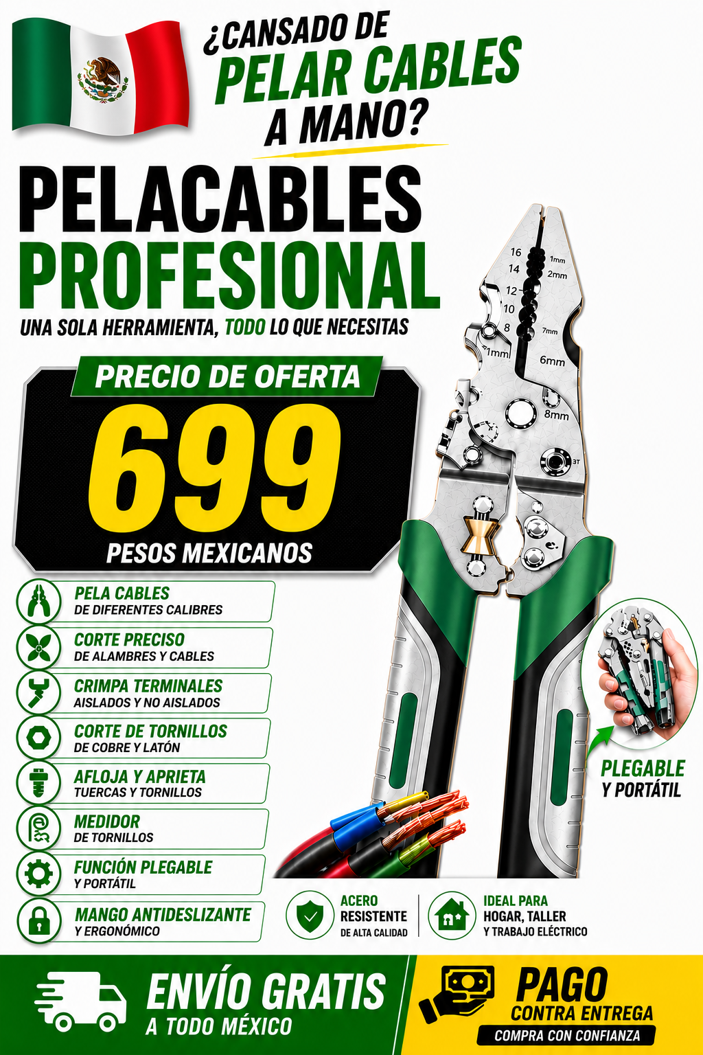 Pelacables Profesional Multifunción 10 en 1